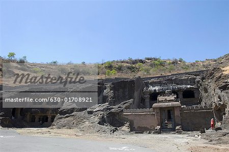Old ruins of caves, Ellora, Aurangabad, Maharashtra, India