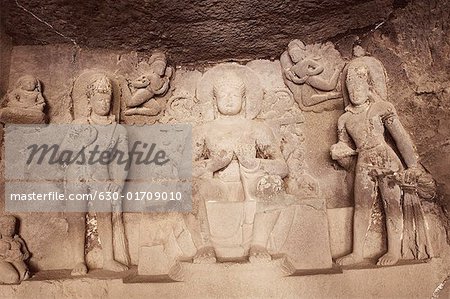 Statue in a cave, Ellora, Aurangabad, Maharashtra, India