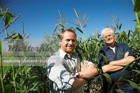 Father and Son in Cornfield