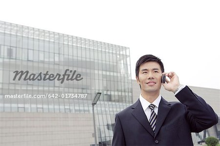 Businessmen using mobile phone