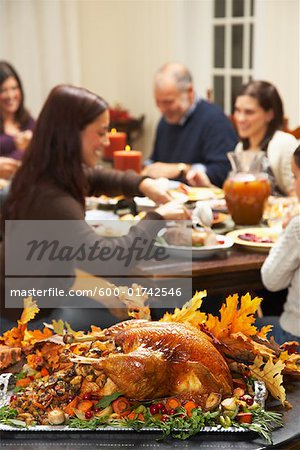 Family Having Thanksgiving Dinner