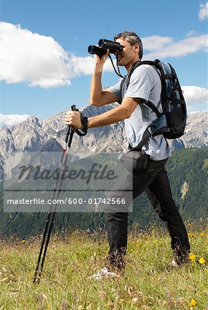 Hiker with Binoculars