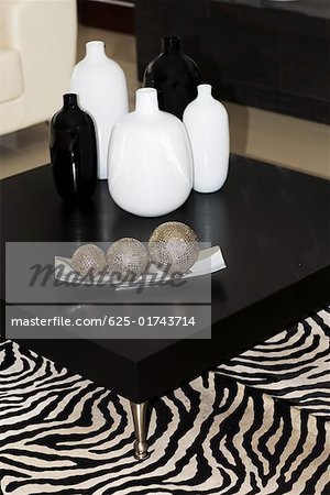 Vases on a table
