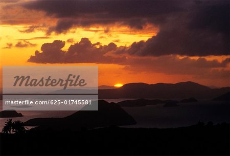 Sunset over the sea, West End, Tortola, British Virgin Islands