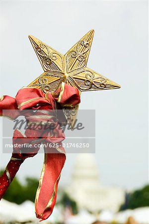 Close-up of star on a staff, Capitol Building, Washington DC, USA