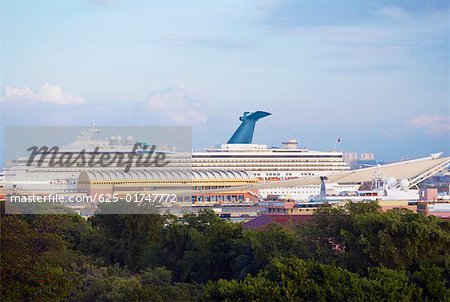 Cruise ship at a port