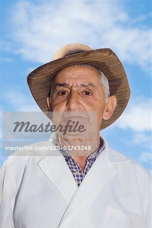 Portrait of a senior man looking serious