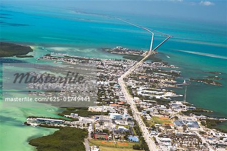 Aerial view of a city by the sea, Florida Keys, Florida, USA