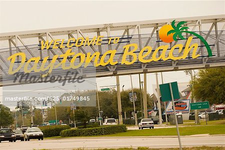 Panneau sur un pont, Daytona Beach, Floride, États-Unis
