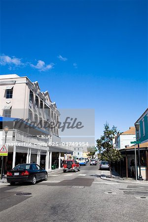 Buildings at the roadside, Bay Street, Nassau, Bahamas