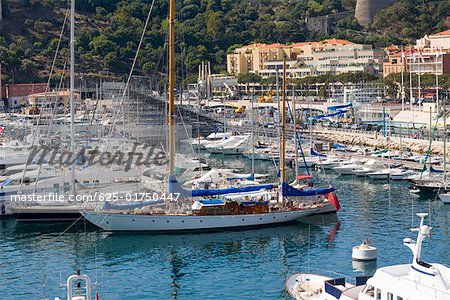 Boats docked at a harbor, Monte Carlo, Monaco