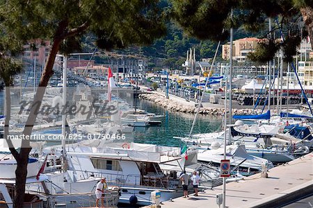 Kreuzfahrtschiff und Boote am Hafen, Monte Carlo, Monaco
