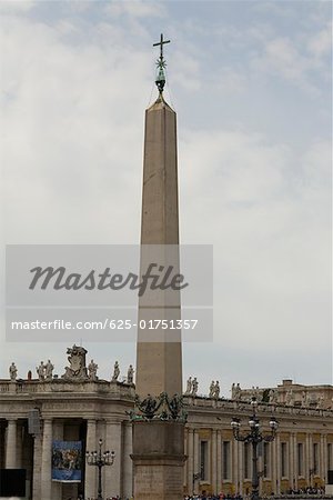 Obelisk in front of a church, St. Peter's Basilica, St. Peter's Square, Vatican City