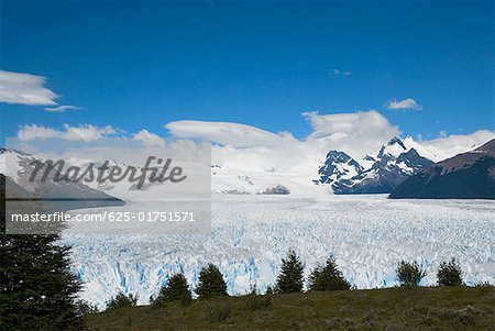 Vue grand angle sur un glacier, Glacier Moreno, Argentine Glaciers National Park, lac Argentino, El Calafate, Patagonie