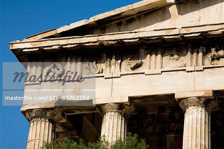 Low angle view of an old ruin, Acropolis, Athens, Greece