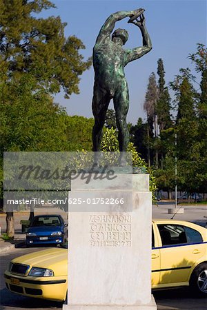 Statue d'un Discobole, stade Panathinaiko, Athènes, Grèce