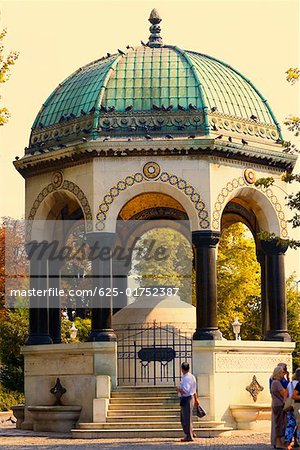 Tourists standing near a gazebo, Istanbul, Turkey