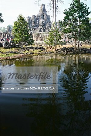 Pond in front of a temple, Angkor Wat, Siem Reap, Cambodia
