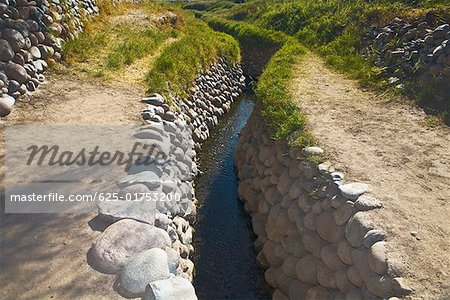 High angle view of a stream, Acueductos Pre Incas, Nazca, Peru