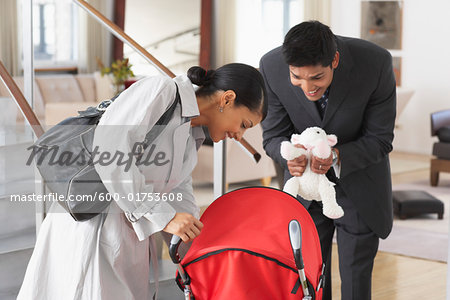 Couple in Apartment with Baby