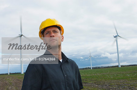 Worker on Wind Farm, Denmark Worker on Wind Farm, Denmark