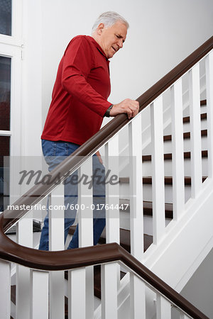 Man in Pain, Climbing Stairs Man in Pain, Climbing Stairs