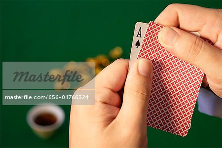 A man playing cards