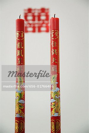 Two traditional Chinese candles