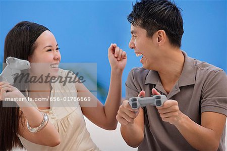 Couple playing video games