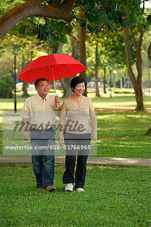 Couple taking a stroll in the park