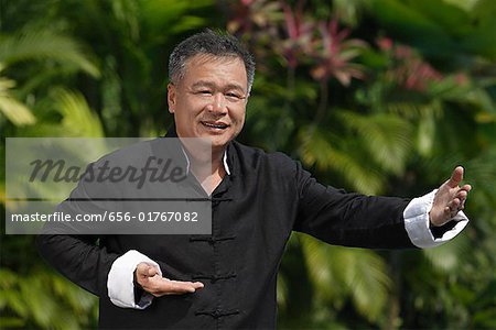 Man practicing Tai Chi in the park