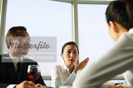 Executives having lunch meeting