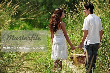 Young couple going for a picnic