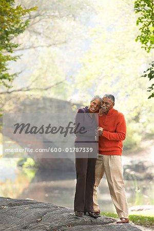 Portrait of Couple in City Park, New York City, New York, USA