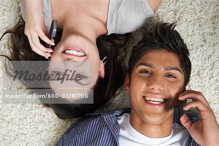 Couple Talking on Cell Phones