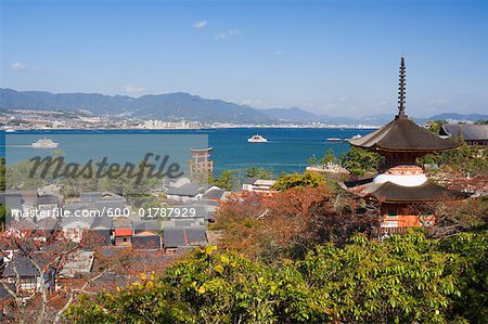 Hiroshima Bay, Torii Gate in the Distance, Miyajima, Honshu, Japan