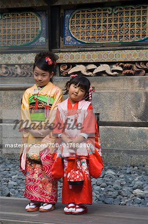 Girls in Taditional Costumes, Tosho-gu, Nikko, Japan