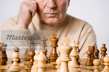Portrait of Man Playing Chess