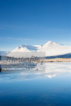 Frozen Lake and Black Mount, Rannoch Moor, Scotland