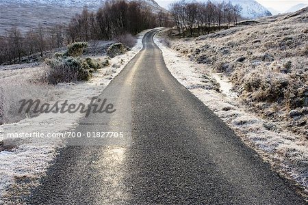 Road Leading through Winter Valley, Glen Etive, Scotland