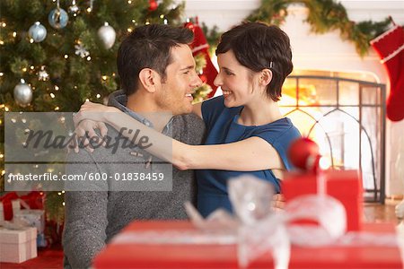 Porträt des Paares zu Weihnachten