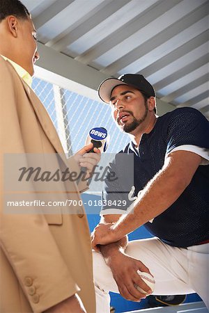 Baseball Player Being Interviewed