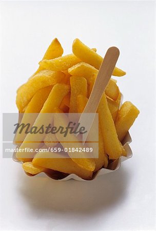 Thick Cut Fries with Wooden Fork