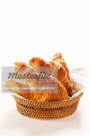 Croissants in bread basket