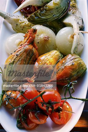 Antipasti platter of marinated vegetables