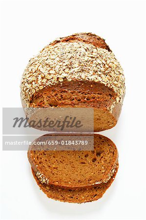 Wholemeal bread with two slices cut