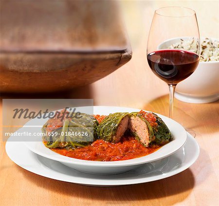 Parcelles de Savoie avec hachis de remplissage à la sauce tomate