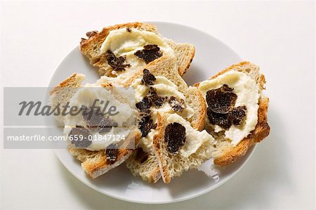 White bread with truffle spread
