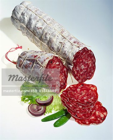 French salami, slices cut