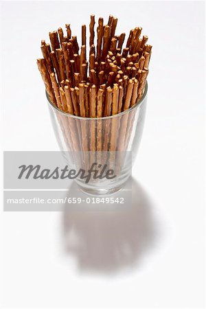 Salted straws in a glass